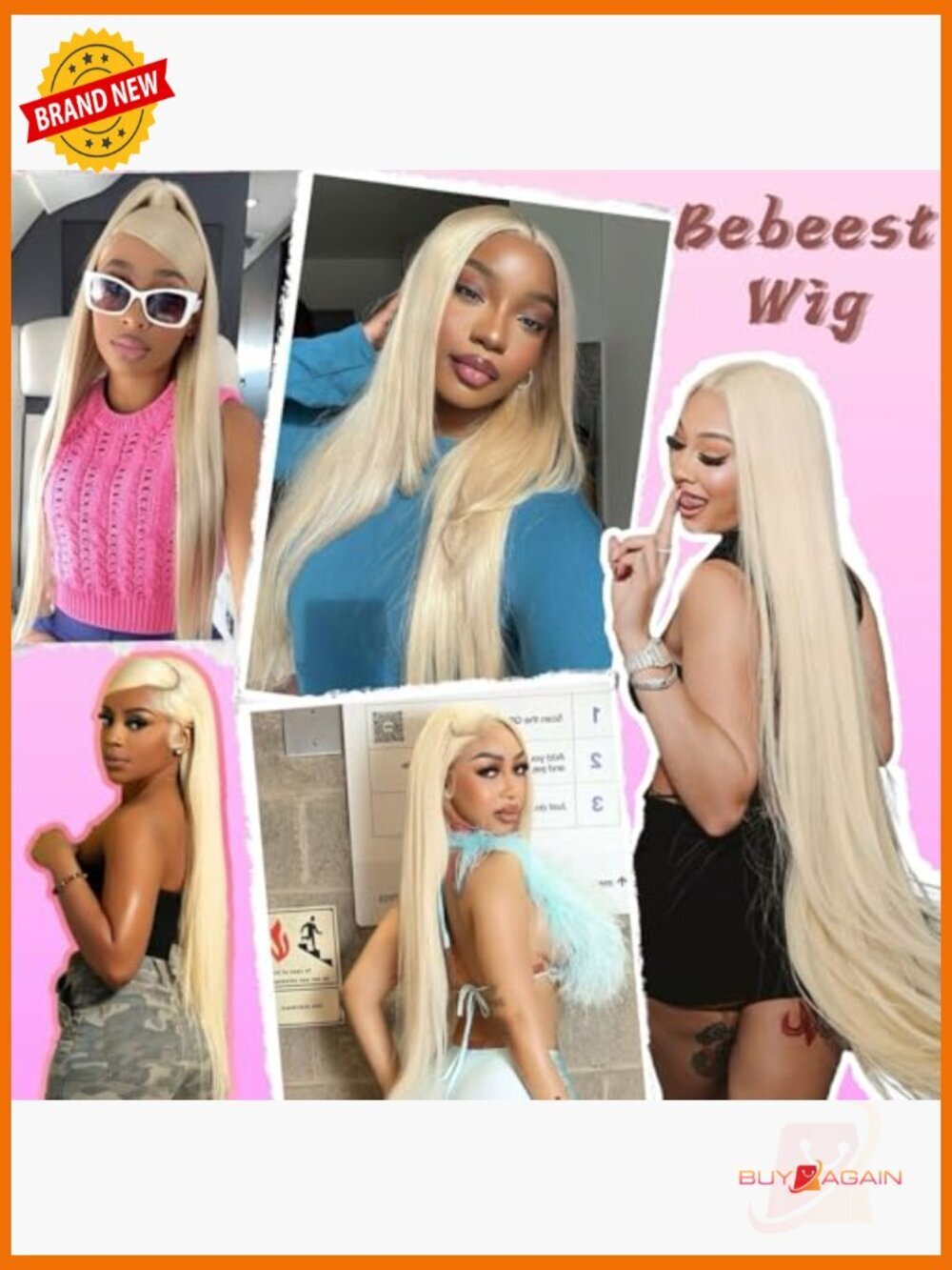 30 inch 613 Lace Front Wig Human Hair Straight 200 Density Pre Plucked Glueless - Picture 6 of 6